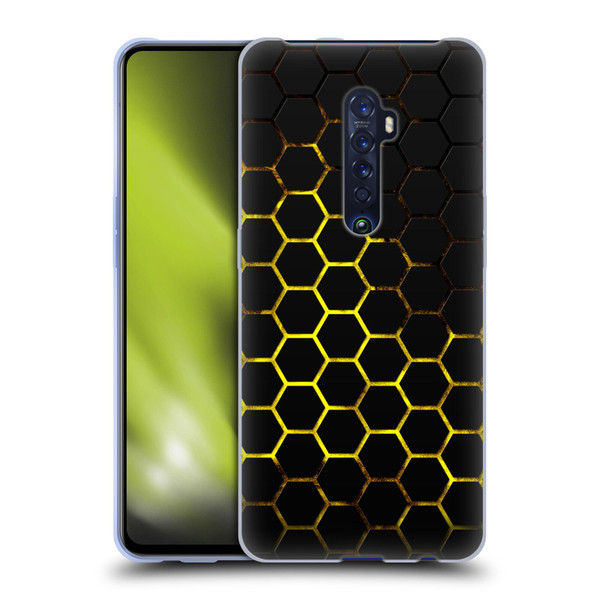 PLdesign Geometric Patterns Honeycomb Yellow Soft Gel Case for OPPO Reno 2