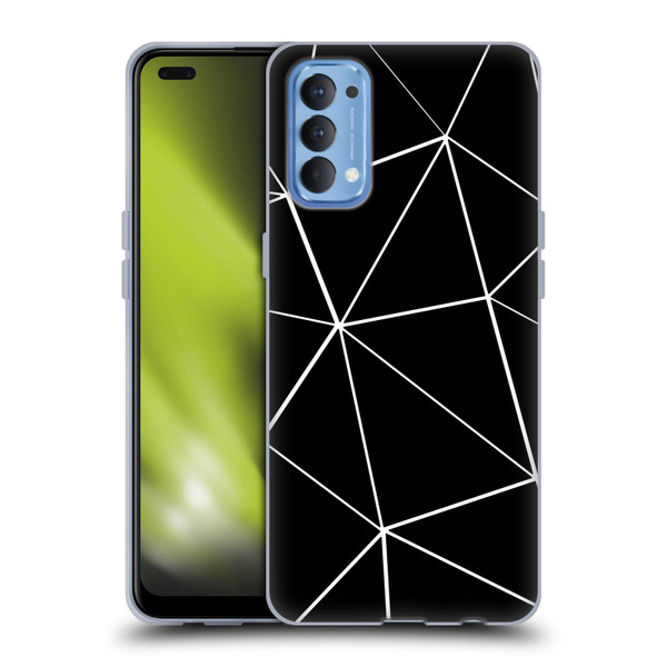 PLdesign Geometric Patterns Black Triangles White Lines Soft Gel Case for OPPO Reno 4 5G