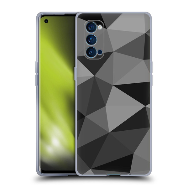 PLdesign Geometric Patterns Dark Gray Mesh Soft Gel Case for OPPO Reno 4 Pro 5G