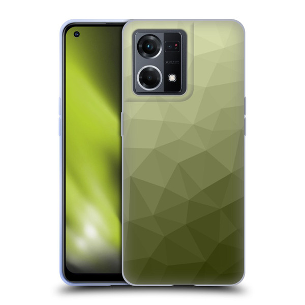 PLdesign Geometric Patterns Army Green Gradient Mesh Soft Gel Case for OPPO Reno8 4G