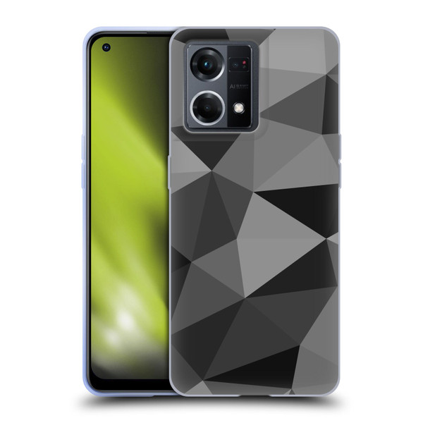 PLdesign Geometric Patterns Dark Gray Mesh Soft Gel Case for OPPO Reno8 4G