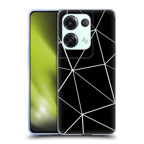 PLdesign Geometric Patterns Black Triangles White Lines Soft Gel Case for OPPO Reno8 Pro