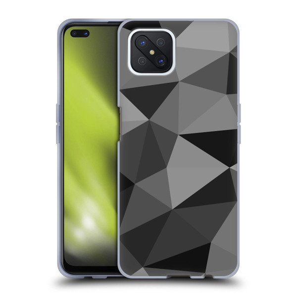 PLdesign Geometric Patterns Dark Gray Mesh Soft Gel Case for OPPO Reno4 Z 5G