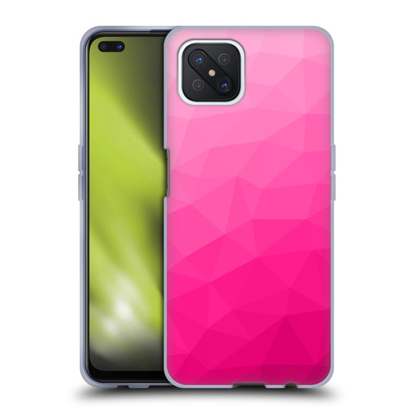 PLdesign Geometric Patterns Hot Pink Gradient Mesh Soft Gel Case for OPPO Reno4 Z 5G