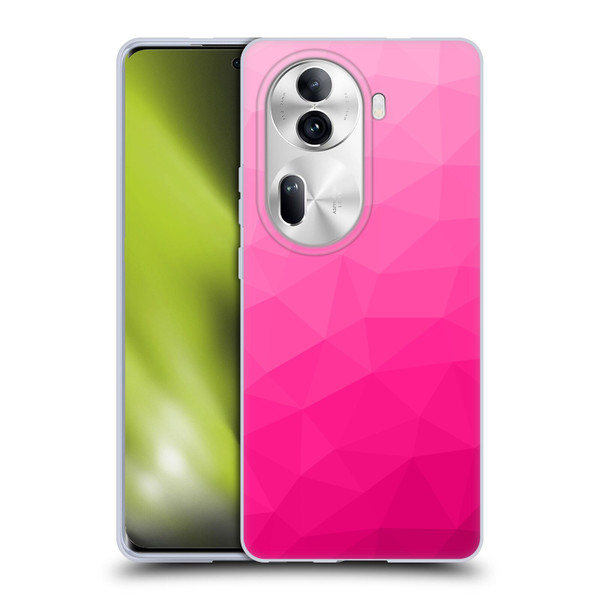 PLdesign Geometric Patterns Hot Pink Gradient Mesh Soft Gel Case for OPPO Reno11 Pro