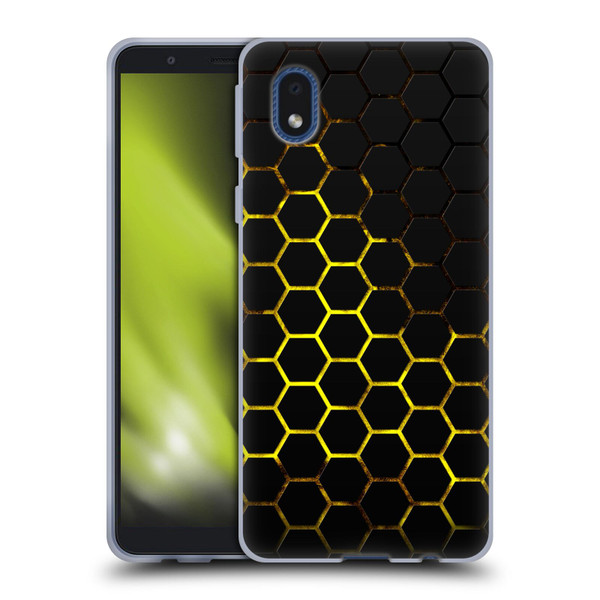PLdesign Geometric Patterns Honeycomb Yellow Soft Gel Case for Samsung Galaxy A01 Core (2020)