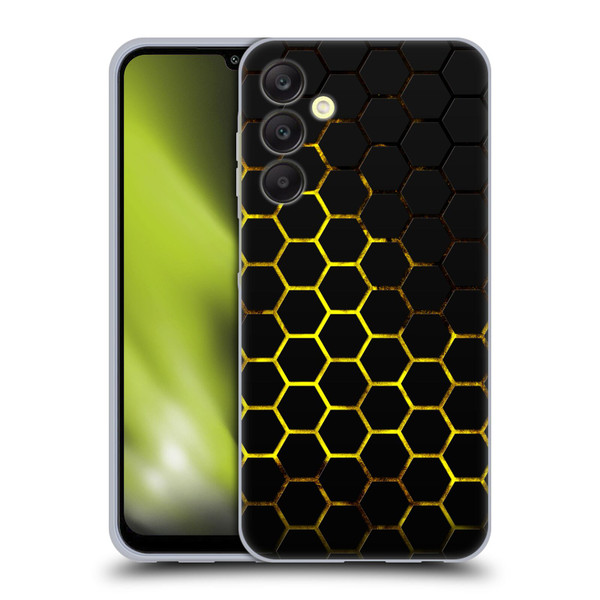 PLdesign Geometric Patterns Honeycomb Yellow Soft Gel Case for Samsung Galaxy A25 5G