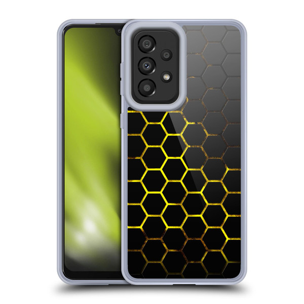 PLdesign Geometric Patterns Honeycomb Yellow Soft Gel Case for Samsung Galaxy A33 5G (2022)