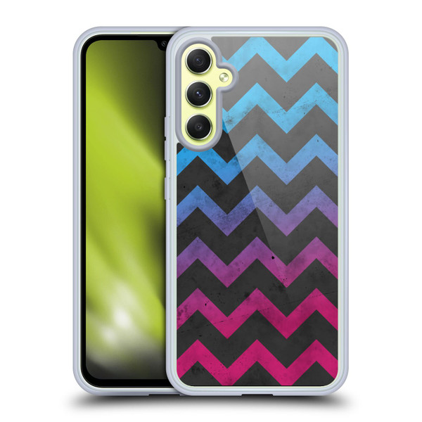 PLdesign Geometric Patterns Blue Pink Ombre Vintage Soft Gel Case for Samsung Galaxy A34 5G