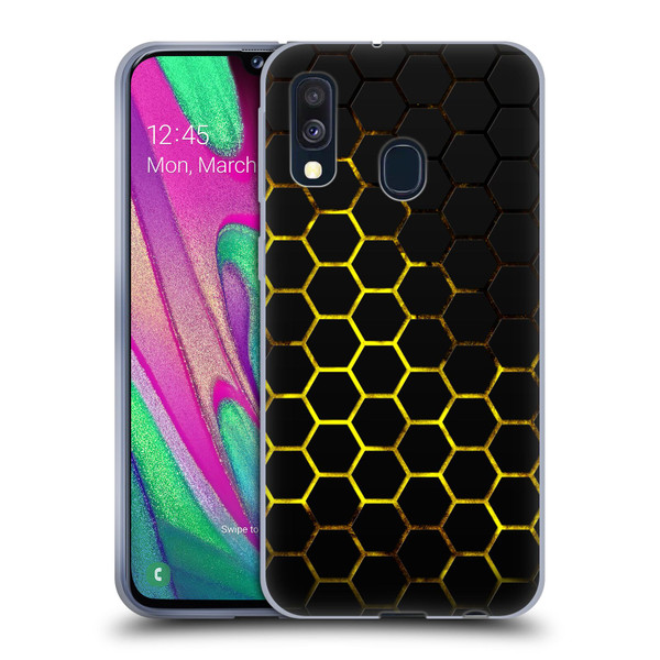 PLdesign Geometric Patterns Honeycomb Yellow Soft Gel Case for Samsung Galaxy A40 (2019)