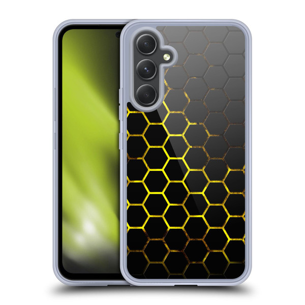 PLdesign Geometric Patterns Honeycomb Yellow Soft Gel Case for Samsung Galaxy A54 5G