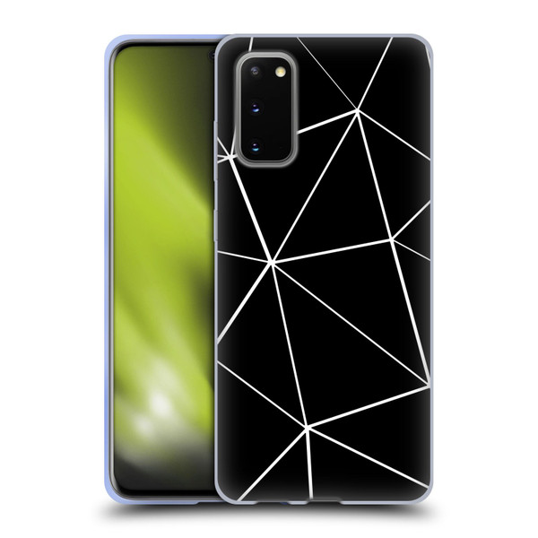 PLdesign Geometric Patterns Black Triangles White Lines Soft Gel Case for Samsung Galaxy S20 / S20 5G