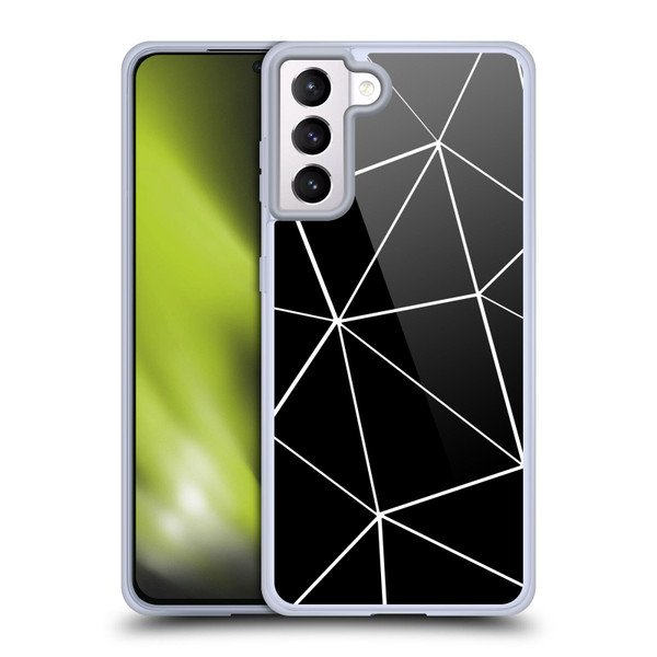 PLdesign Geometric Patterns Black Triangles White Lines Soft Gel Case for Samsung Galaxy S21+ 5G