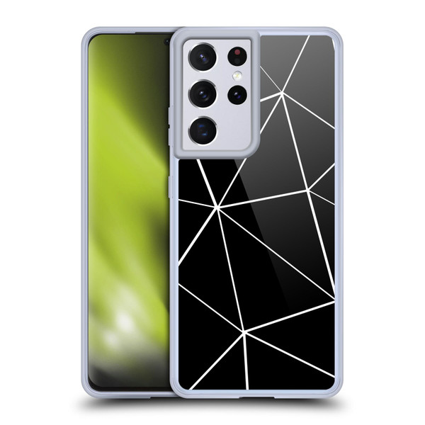 PLdesign Geometric Patterns Black Triangles White Lines Soft Gel Case for Samsung Galaxy S21 Ultra 5G