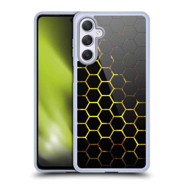 PLdesign Geometric Patterns Honeycomb Yellow Soft Gel Case for Samsung Galaxy M54 5G