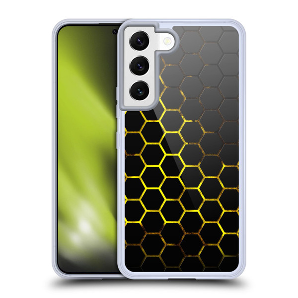 PLdesign Geometric Patterns Honeycomb Yellow Soft Gel Case for Samsung Galaxy S22 5G