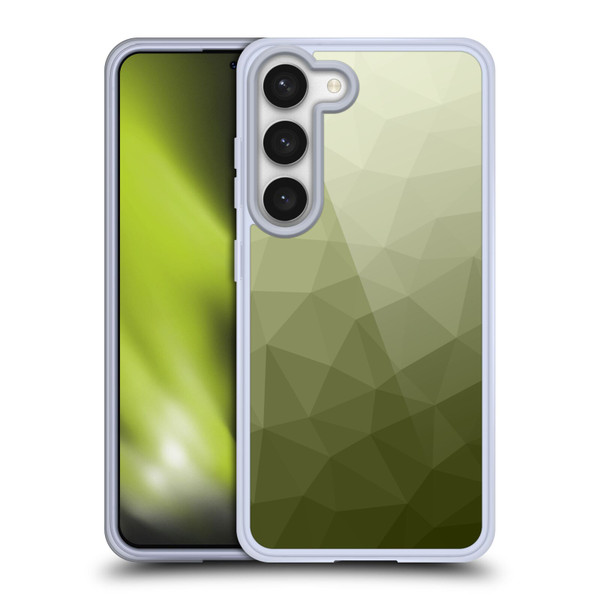 PLdesign Geometric Patterns Army Green Gradient Mesh Soft Gel Case for Samsung Galaxy S23 5G