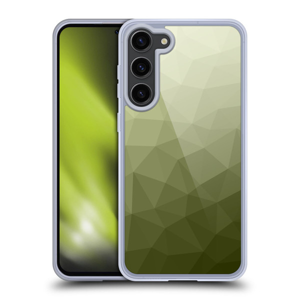 PLdesign Geometric Patterns Army Green Gradient Mesh Soft Gel Case for Samsung Galaxy S23+ 5G