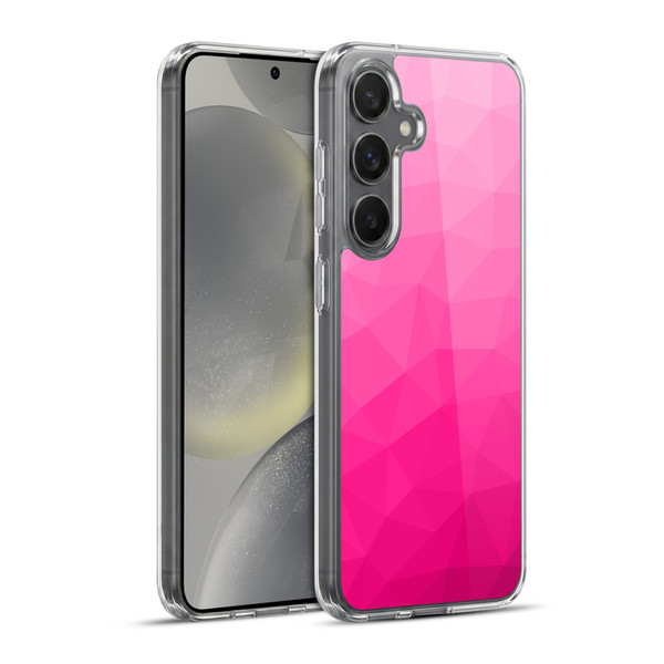 PLdesign Geometric Patterns Hot Pink Gradient Mesh Soft Gel Case for Samsung Galaxy S24+ 5G & MagSafe