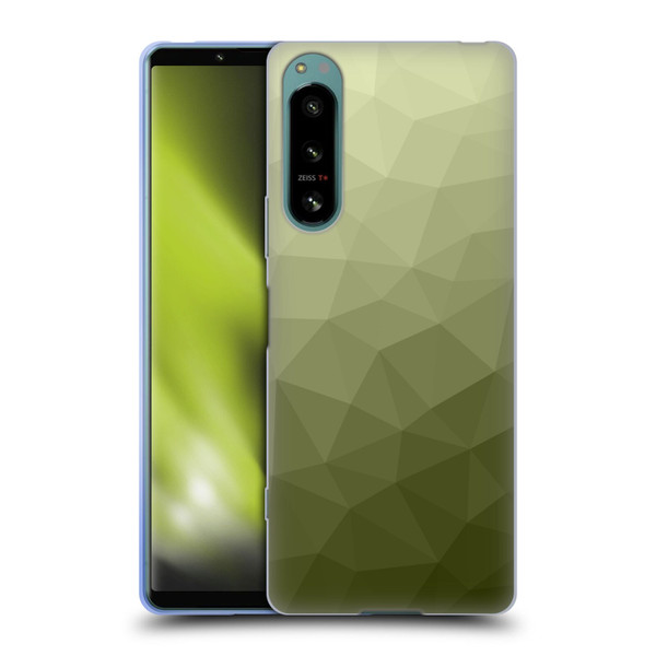 PLdesign Geometric Patterns Army Green Gradient Mesh Soft Gel Case for Sony Xperia 5 IV