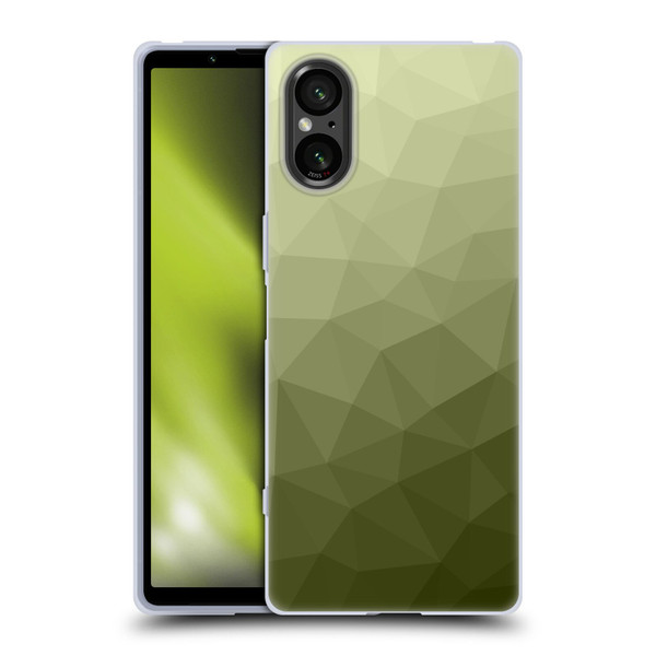 PLdesign Geometric Patterns Army Green Gradient Mesh Soft Gel Case for Sony Xperia 5 V 5G