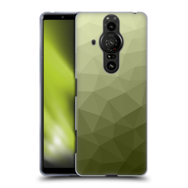 PLdesign Geometric Patterns Army Green Gradient Mesh Soft Gel Case for Sony Xperia Pro-I