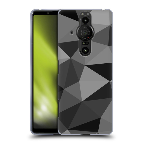 PLdesign Geometric Patterns Dark Gray Mesh Soft Gel Case for Sony Xperia Pro-I