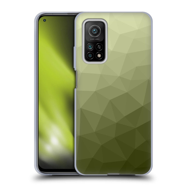 PLdesign Geometric Patterns Army Green Gradient Mesh Soft Gel Case for Xiaomi Mi 10T 5G