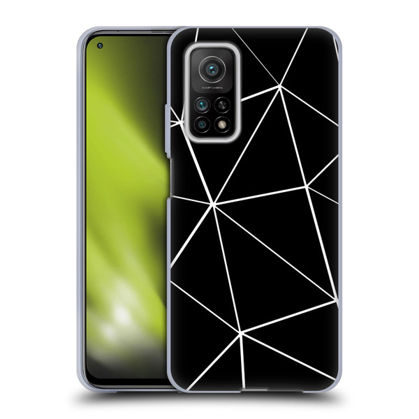 PLdesign Geometric Patterns Black Triangles White Lines Soft Gel Case for Xiaomi Mi 10T 5G