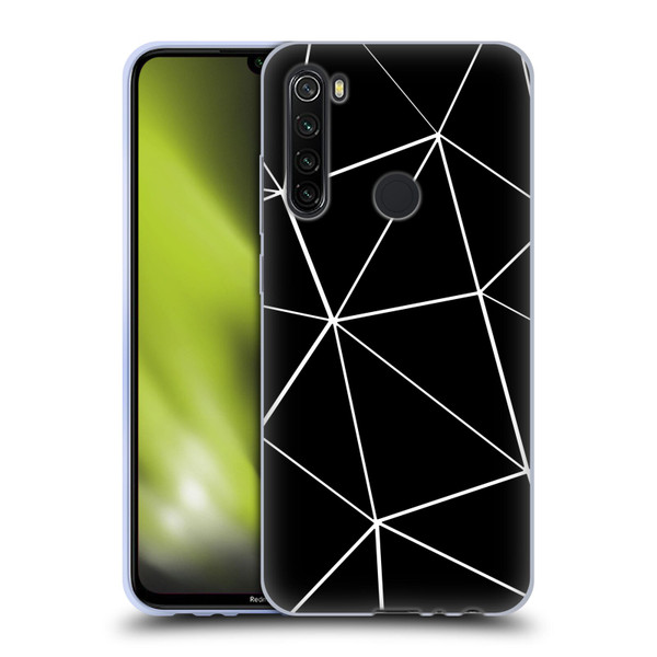 PLdesign Geometric Patterns Black Triangles White Lines Soft Gel Case for Xiaomi Redmi Note 8T