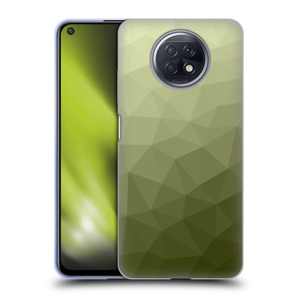 PLdesign Geometric Patterns Army Green Gradient Mesh Soft Gel Case for Xiaomi Redmi Note 9T 5G