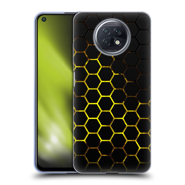 PLdesign Geometric Patterns Honeycomb Yellow Soft Gel Case for Xiaomi Redmi Note 9T 5G