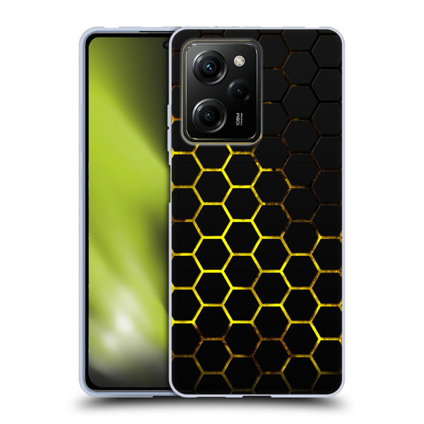 PLdesign Geometric Patterns Honeycomb Yellow Soft Gel Case for Xiaomi Redmi Note 12 Pro 5G
