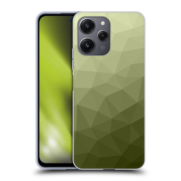 PLdesign Geometric Patterns Army Green Gradient Mesh Soft Gel Case for Xiaomi Redmi 12