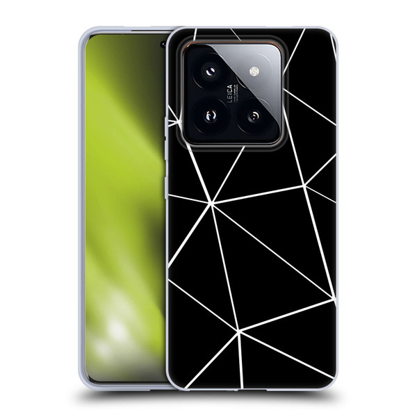 PLdesign Geometric Patterns Black Triangles White Lines Soft Gel Case for Xiaomi 14 Pro
