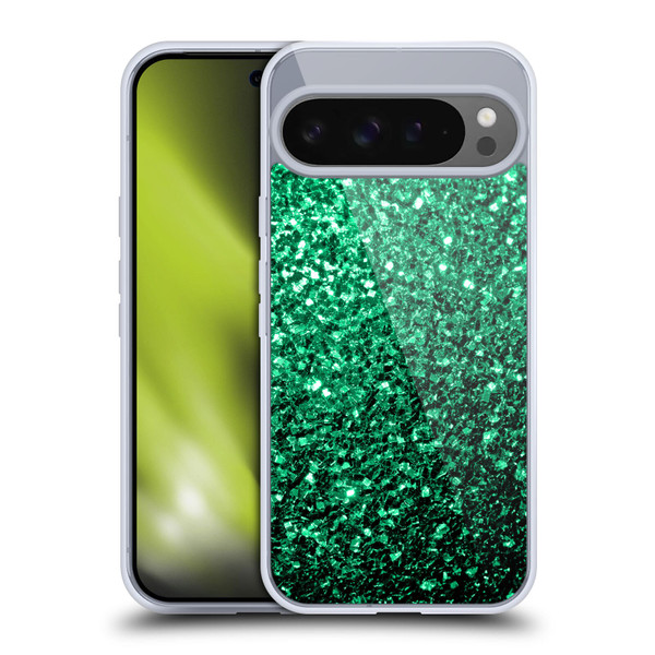 PLdesign Glitter Sparkles Emerald Green Soft Gel Case for Google Pixel 9 Pro XL