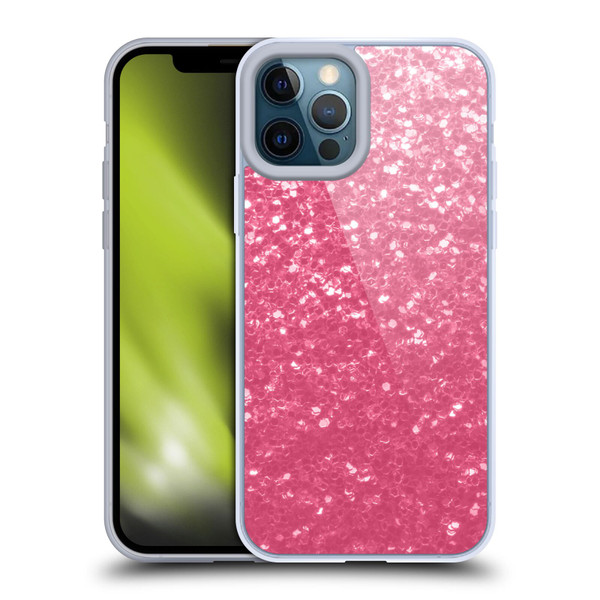 PLdesign Sparkle Prints Rose Pink Soft Gel Case for Apple iPhone 12 Pro Max