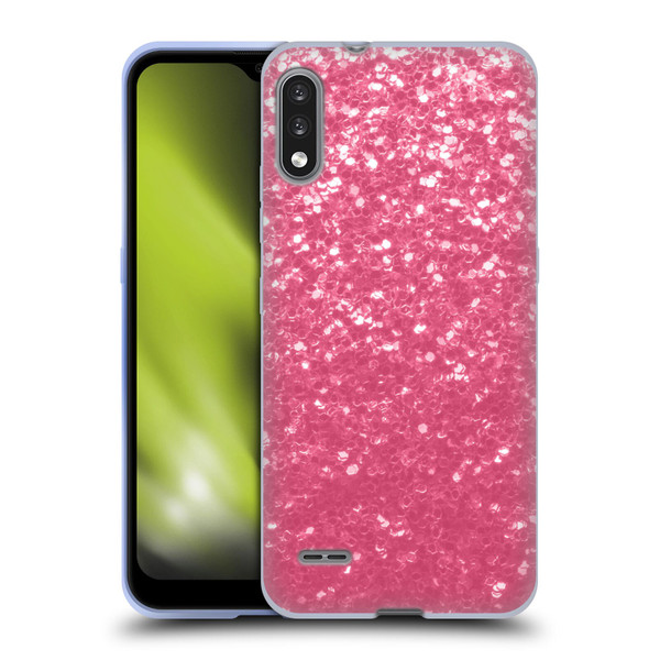 PLdesign Sparkle Prints Rose Pink Soft Gel Case for LG K22