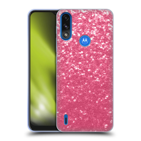 PLdesign Sparkle Prints Rose Pink Soft Gel Case for Motorola Moto E7 Power / Moto E7i Power