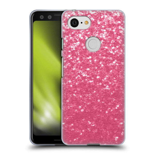 PLdesign Sparkle Prints Rose Pink Soft Gel Case for Google Pixel 3