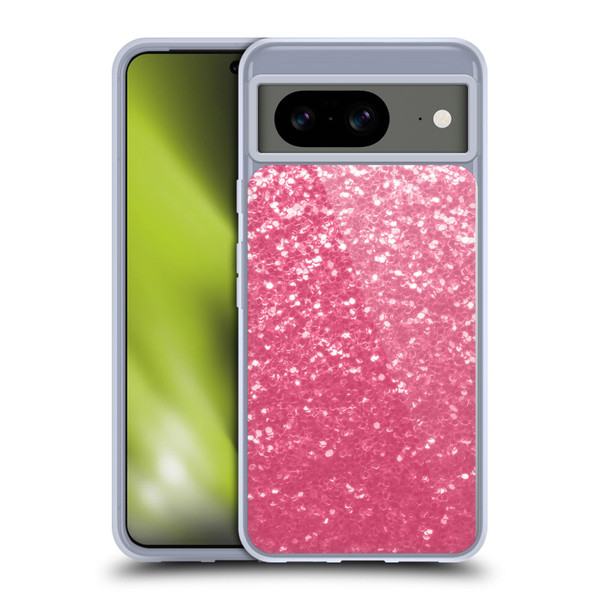 PLdesign Sparkle Prints Rose Pink Soft Gel Case for Google Pixel 8