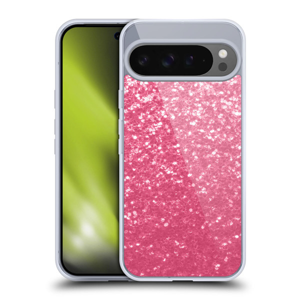 PLdesign Sparkle Prints Rose Pink Soft Gel Case for Google Pixel 9 Pro XL