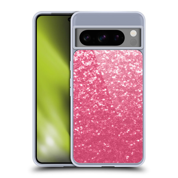 PLdesign Sparkle Prints Rose Pink Soft Gel Case for Google Pixel 8 Pro