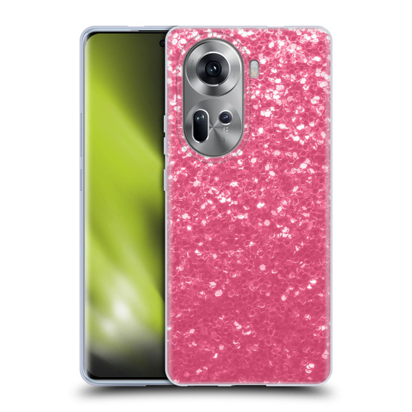 PLdesign Sparkle Prints Rose Pink Soft Gel Case for OPPO Reno11