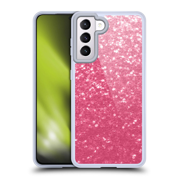 PLdesign Sparkle Prints Rose Pink Soft Gel Case for Samsung Galaxy S21 5G