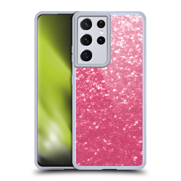 PLdesign Sparkle Prints Rose Pink Soft Gel Case for Samsung Galaxy S21 Ultra 5G