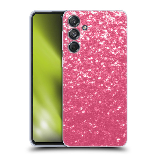 PLdesign Sparkle Prints Rose Pink Soft Gel Case for Samsung Galaxy M55 5G