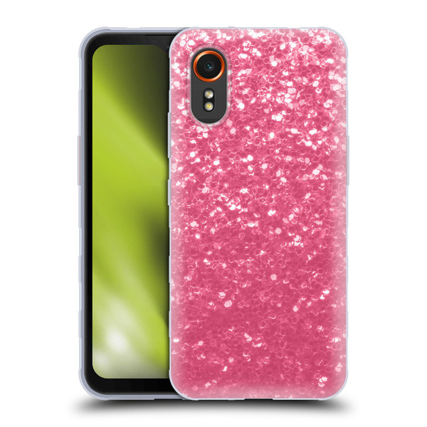 PLdesign Sparkle Prints Rose Pink Soft Gel Case for Samsung Galaxy Xcover7 5G