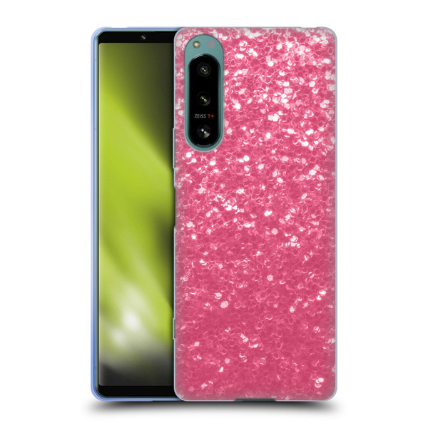 PLdesign Sparkle Prints Rose Pink Soft Gel Case for Sony Xperia 5 IV