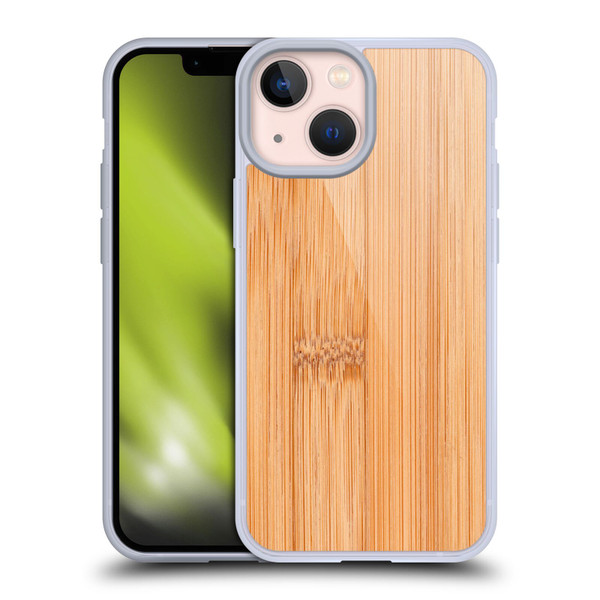PLdesign Wood And Rust Prints Light Brown Bamboo Soft Gel Case for Apple iPhone 13 Mini